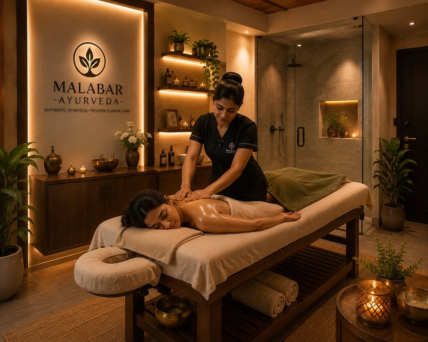 Natural Ayurveda preparation in amber glass in soft natural light